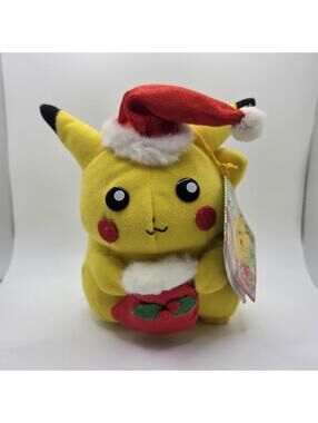 Banpresto Pikachu Pokemon Stuffed Plush Toy 1999 Christmas NWT